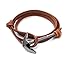 VIRGINSTONE Gun Gray Anchor 2.0 Bracelets on Genuine Colorful Cowhide Leather