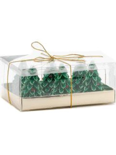 Festive Glitter Christmas Tree Candle, 6 Assorted, 6.5 cm