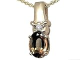 Image of 1.32 cts Genuine Smoky Quartz and Diamond Pendant - 14kt White or Yellow Gold