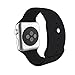 Apple Watch Band, GKKIOO Soft Silicone Replacement Sports Wristbands Straps for iWatch Wrist Watch (42mm Models, Classic Black)