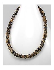 Brown Seed Bead Necklace In Zinc