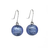 Karat Platinum Murano Glass Drop Earrings w/ Platinum Leaf
