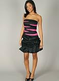 Strapless Colorblock Pick-Up Formal for Bridesmaid Formal Prom