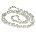 Bella Donna Damen-Collier Muschelkerne 333 Gelbgold Muschelkern-Kugeln 8 mm wei� 150 cm 656253