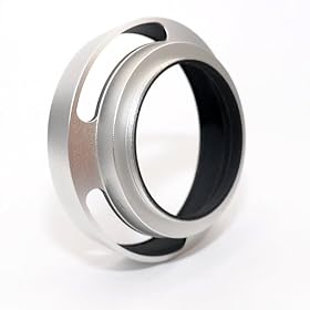 EasyFoto 49mm Silver Chrome Curved Vented Metal Lens hood for Leica, Contax Zeiss, Voigtlander... by EasyFoto