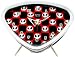 White Skull Face Red and Black Checkered Alarm Clock