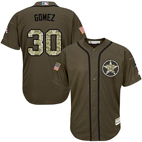 Astros #30 Carlos Gomez Green Salute to Service Stitched - Men Baseball Jersey Size L
