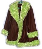 Chocolate/Lime Fleece & Fur Swing Coat