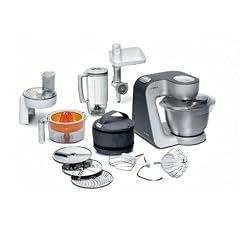 Bosch MUM56340 K�chenmaschine Styline / 900 Watt / Edelstahl-R�hrsch�ssel / Durchlaufschnitzler / Mixeraufsatz Kunststoff / Knethaken Metall / Fleischwolf / Zitruspresse / R�hr-/Schlagbesen