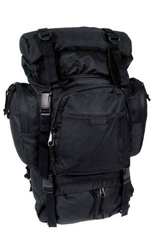 Rucksack, "Tactical", gro&szlig;, schwarz mit aufwendiger R&uuml;ckenpolsterung
