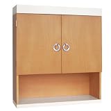 Elite Home Fashions Dawson Collection Shelved Floor Cabinet, White