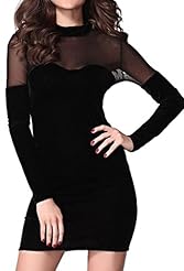 Polyester/Velvet Sweetheart Long Sleeves Spring Winter Checkered Print Bodycon Dress 