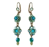 Michal Negrin Beautiful Earrings with Hand-Painted Flowers & Roses made of Swarovski Crystals & Beads - Victorian style, made in Israel
