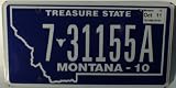 Montana Non-Embossed License Plate with Blue Background