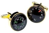Gold plated Thermometer and compass cufflinks