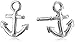 Amazon Collection Sterling Silver Anchor Stud Earrings