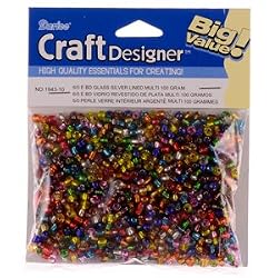 6/0 "E" Beads, Glass Silver-lined, Multi (Pack of 1)