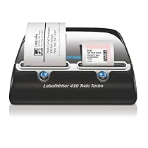DYMO Label Writer 450 Twin Turbo label printer, 71 Labels Per Minute, Black/Silver (1752266)