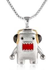 Domo White Bronze and Enamel Character "Headphones" Pendant Necklace, 18"