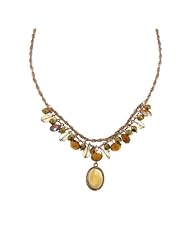 CrŠme de la CrŠme Beaded Baubles Mother of Pearl Necklace Gold Plated