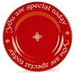 Waechtersbach Plate, You Are Special Today, Cherry Red