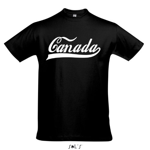 T-Shirt – Canada Oldschool Kanada LÄNDERSHIRT EM / WM FAN Trikot S-XXL , Deep black – weiß , XXL