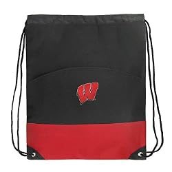 University of Wisconsin Drawstring Bag Backpack Red UW Badgers Draw String Back Pack - For Boys Girls Students or Adults