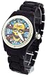 Biker Skulls Men's Gun Color Bling Bling Skull Cross Bones Watch Model PJ-1003