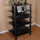 Tier One Designs T1D-137BK Component Audio Rack TV Stand