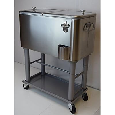 Oakland Living Stainless Steel 60 Quart Party Cooler Cart