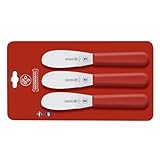 Mundial SCR5688E-3 1/2 3-1/2-Inch Serrated Edge Sandwich Spreader, Set of 3, Red