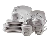 Produkt-Bild: Domestic 921386 Kaffeeservice 18-teilig Chanson mit je 6 Tassen, Untertassen und Desserteller