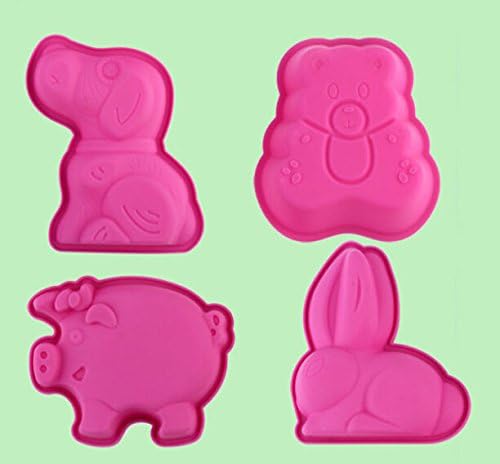 HSE 4PCS Different Kinds Of Lovely Animals Silicone Cake Mold Pastry Mold Cake Baking Tools
