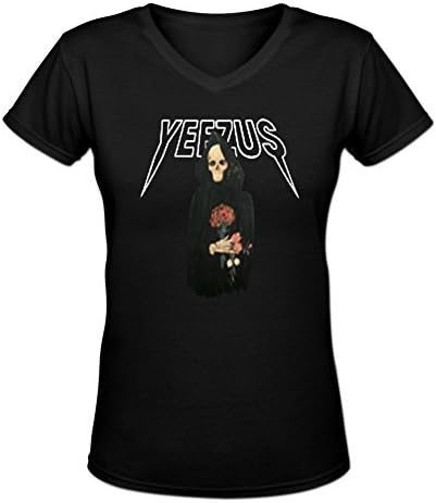 Dorenes Yeezus Tour Kanye West PacSun Women's Short Sleeve V Collar T Shirts M Black