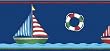 Navy Sailboat Wallpaper Border