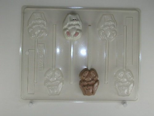 Small cute bunny smiling in sitting position w/ floppy ears E072 Easter Chocolate Candy Mold