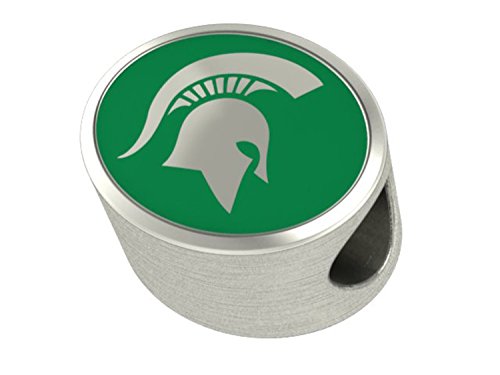 Michigan State Spartans Bead Fits Most European Style Beaded Charm Bracelets