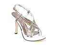 Buffalo London 9584-438 metalic croco metal pewter 03, Damen Sandalen/Fashion-Sandalen, silber, (pewter 3)