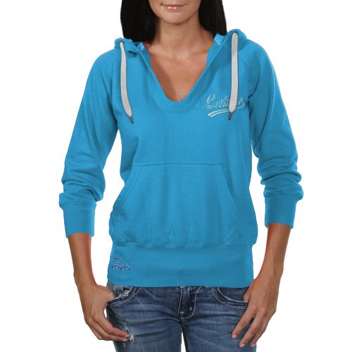 NBA Touch by Alyssa Milano Los Angeles Lakers Ladies In the Bleachers Pullover Hoodie Sweatshirt - Light Blue (Medium) at Amazon.com