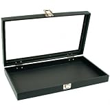 Glass Top Jewelry Pocket Watch Display Travel Case Box