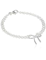 Roman Bride Tied Bow High Polish Chain Bracelet, 7.75"