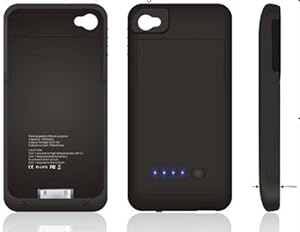 External battery for iphone 4 black 1900mah high capacity