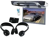 Pyle Great DVD System Package for Car/Truck/SUV -- PLRD195IF 19-Inch Flip Down with Built in DVD/SD/USB Player with Wireless FM/ Modulator and IR Transmitter + PLVWH6 Dual Wireless IR Mobile Video Stereo Headphones with Transmitter.