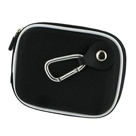 rooCASE (Med Nylon Black) Hard Shell Carrying Case with Memory Foam for Pentax Optio WG-1 Digital Camera