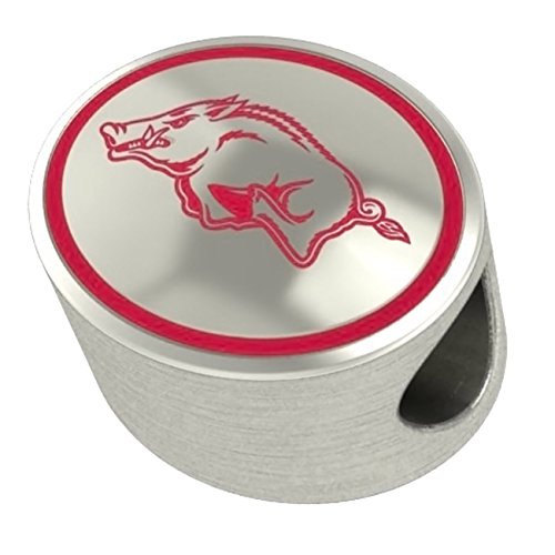 Arkansas Razorbacks Silver Bead and Charm Fits Most European Style Charm Bracelets