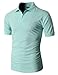 H2H Mens Casual Basic Pique Polo Slim Fit Shirts Short Sleeve of Various Colors