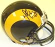 Marshall Faulk Signed Rams Throwback Mini Helmet