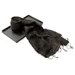 EXP Hand-Dyed Woven Midnight Black Thai Silk Scarf
