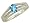10k White Gold Oval Cut Blue Topaz and Diamond Bridge Ring, Size 7