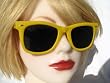 Vintage 80's YELLOW WAYFARER Sunglasses / Dark Lenses / Retro Mens Womens